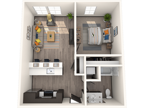 One Bedroom 510 floor plan